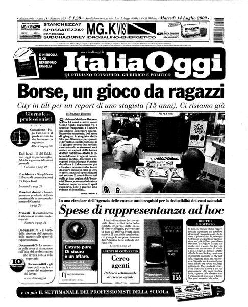 Italia oggi : quotidiano di economia finanza e politica